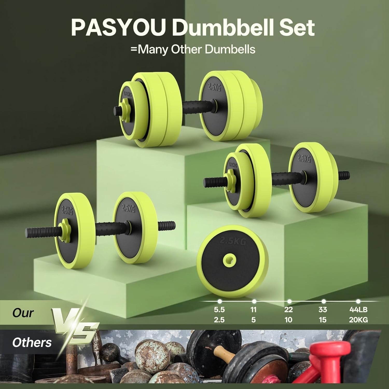 20kg Multi Function Weight Set 5 in 1 Dumbbell Barbell Home Gym