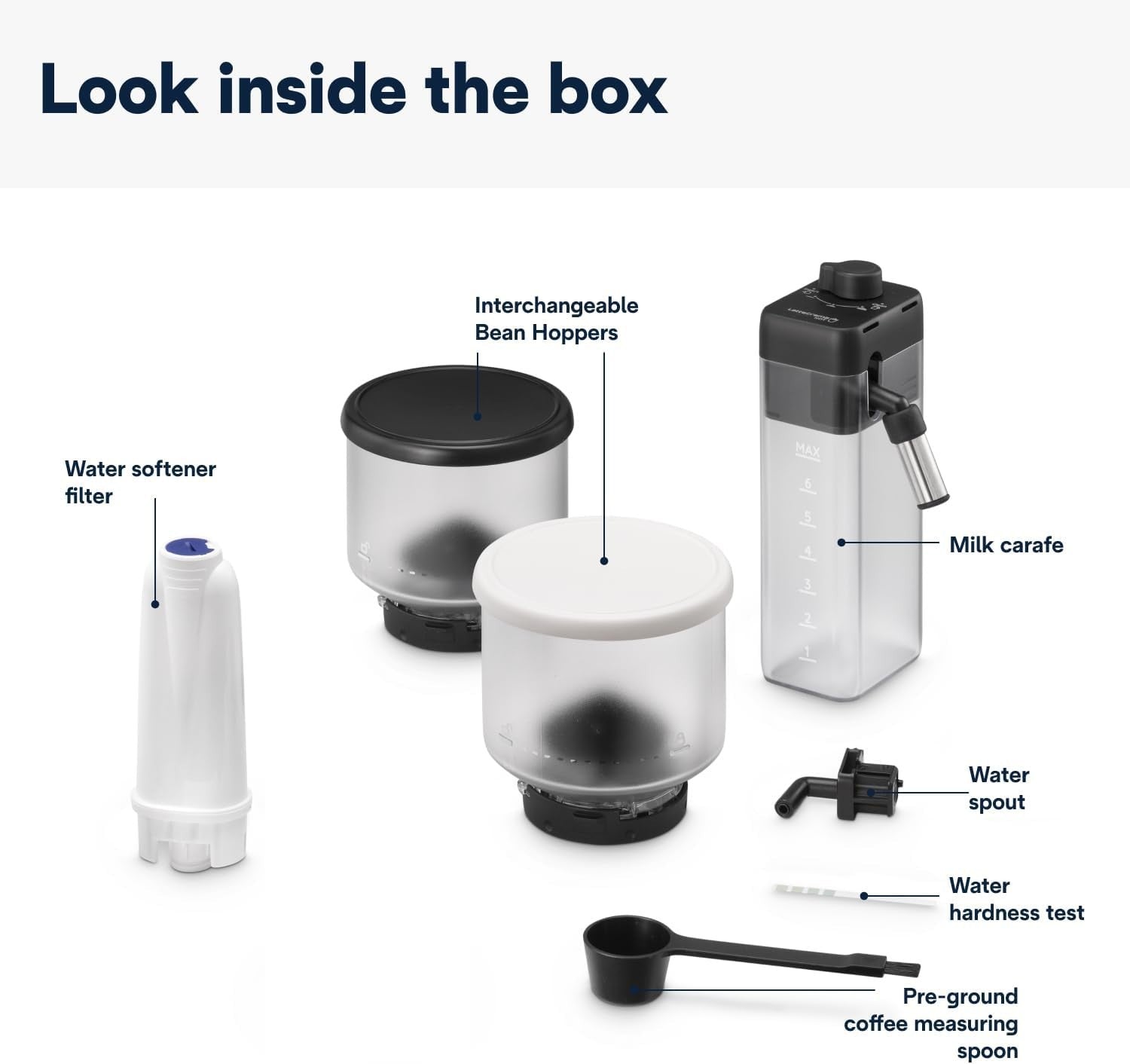 Compact Bean-to-Cup Coffee Machine | 16 Recipes | Milk Frother | Touch Display