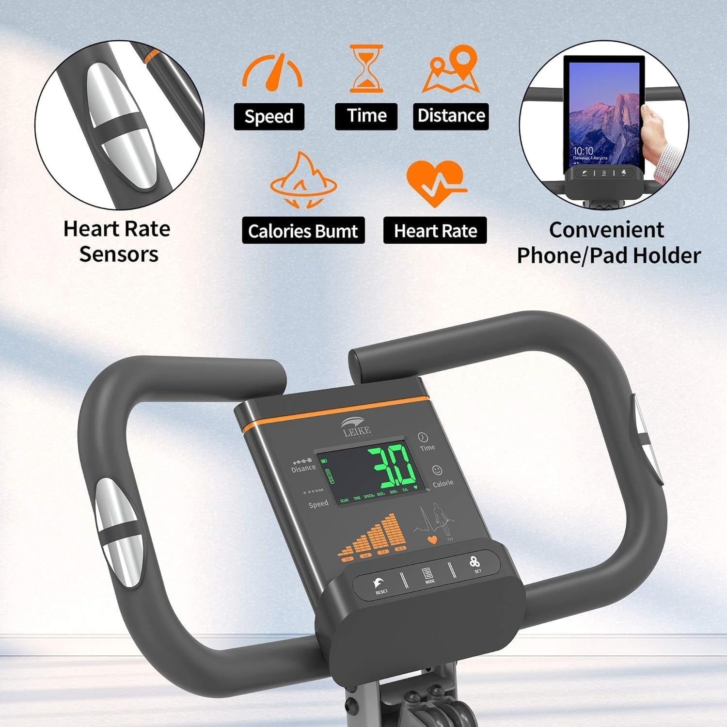 3-in-1 Folding Exercise Bike w/ 12-Level Magnetic Resistance & Arm Bands