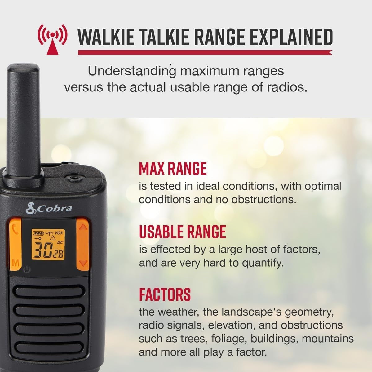 Long Range Walkie Talkies 2 Pack 18 Mile VOX Weather Alert Radio