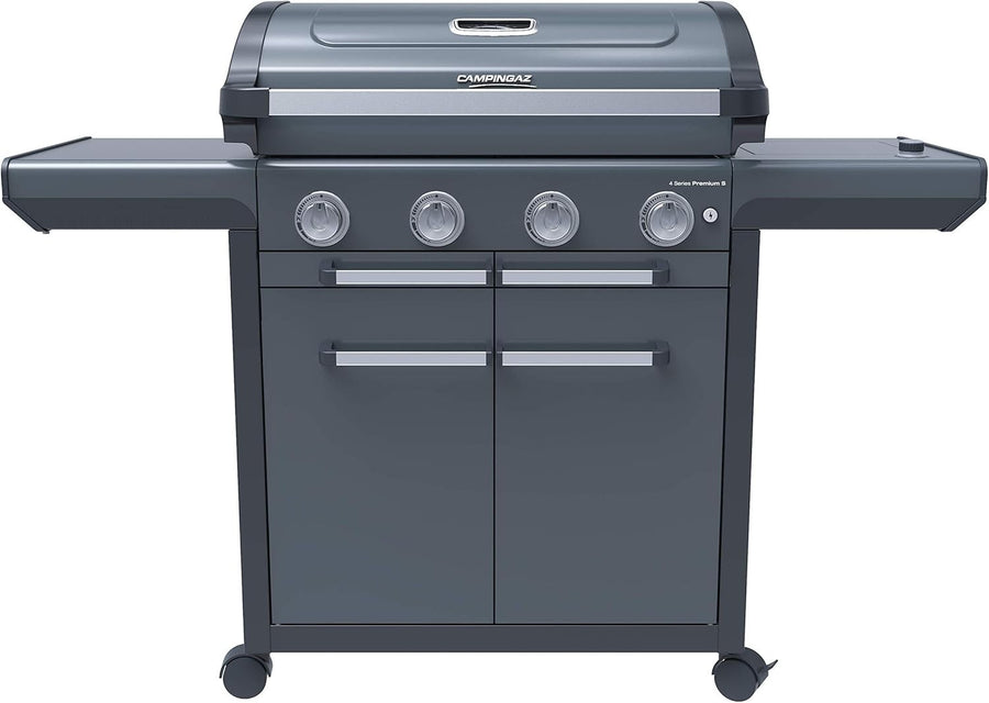 4 Burner Gas BBQ Grill with Side Burner Outdoor Kitchen Large Cooking Area