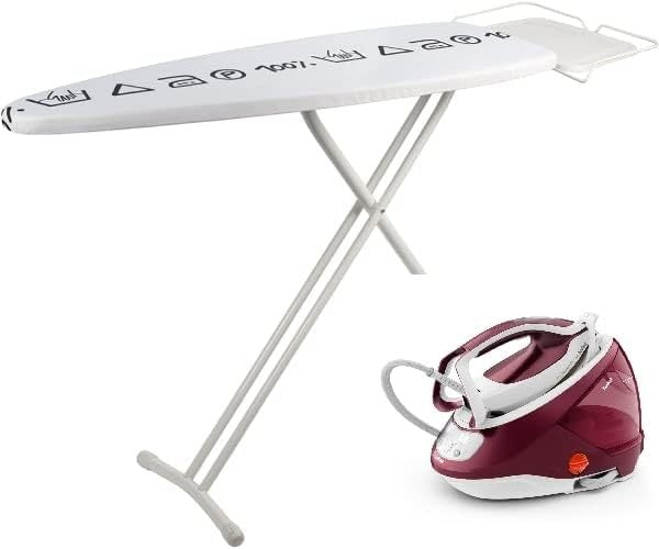 Ironing Board with Steam Iron Shelf Height Adjustable Foldable 124x40cm