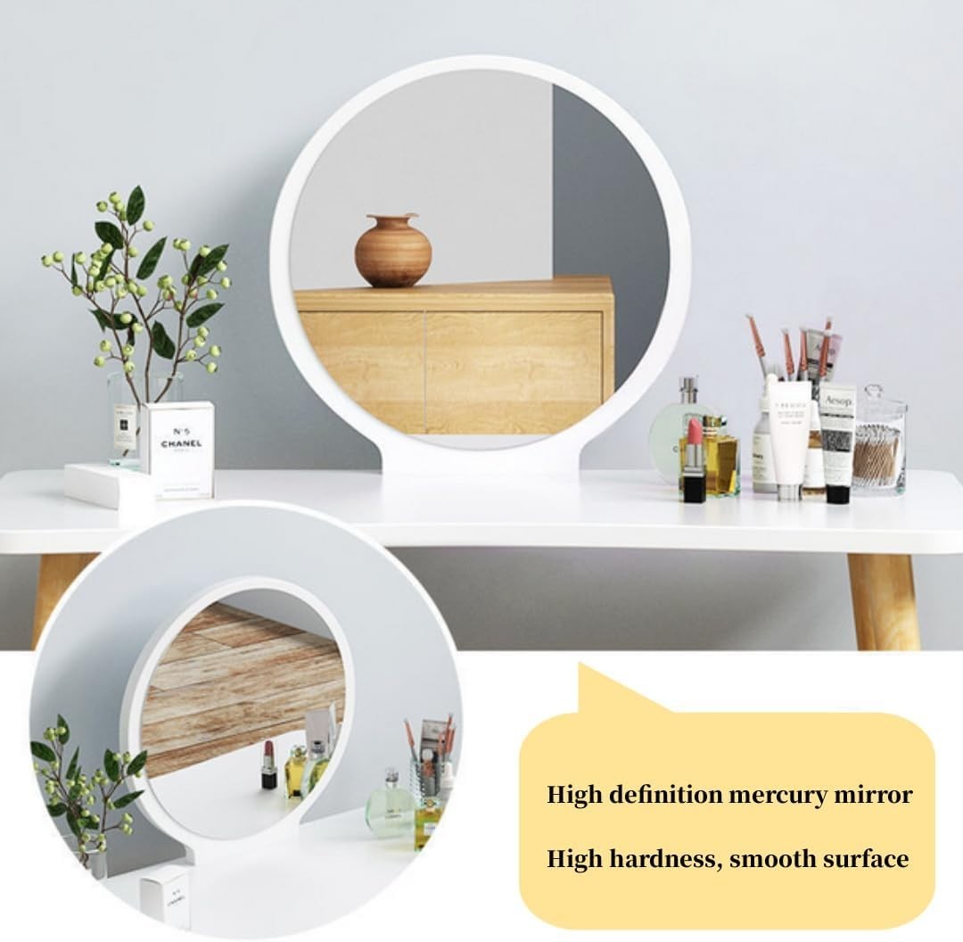 Vanity Makeup Table Set LED Mirror Desk 100cm Dressing Dresser Wood Color Stool