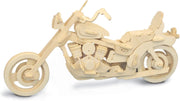 3D Wooden Motorcycle Model Kit - Easy Assemble, Paintable, FSC Certified