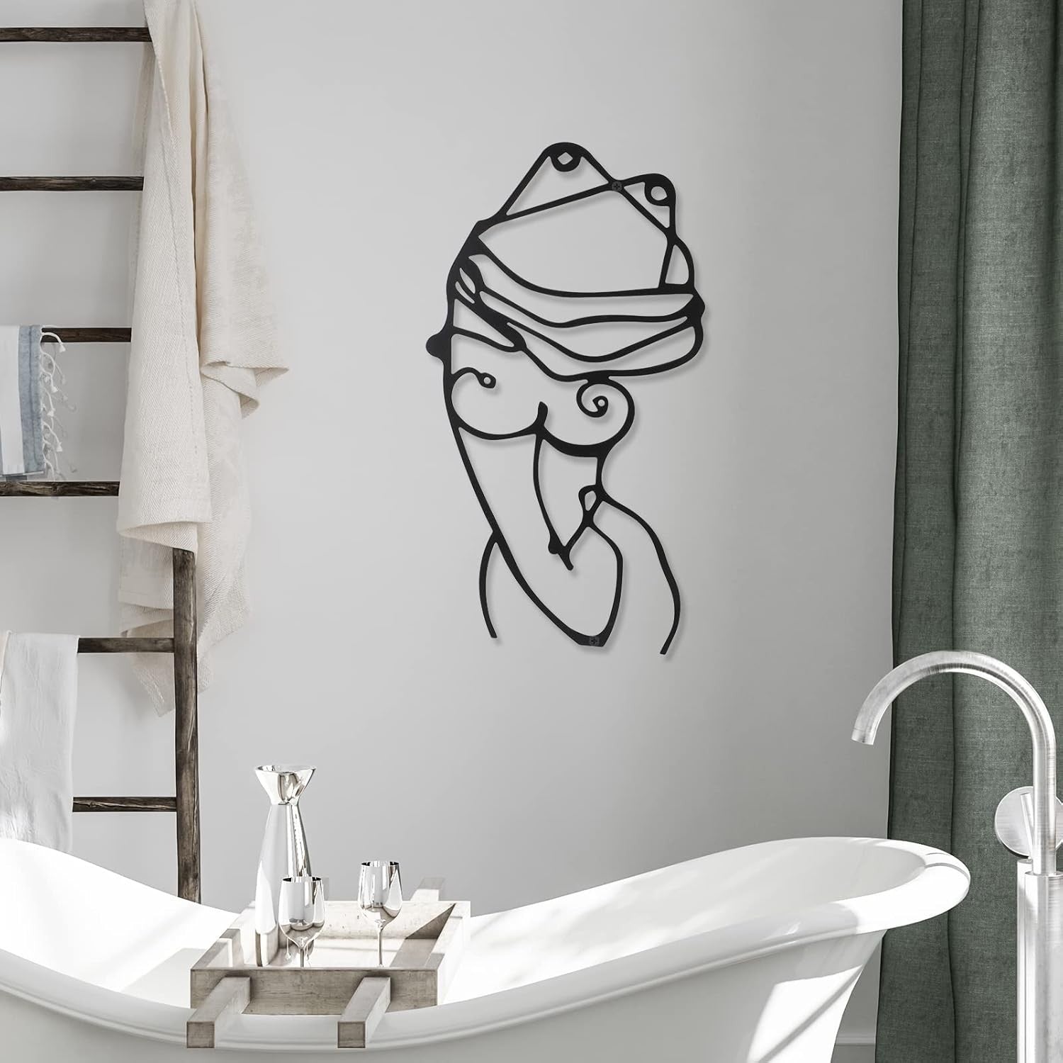 3Pcs Metal Wall Art Minimalist Abstract Woman Line Decor Set