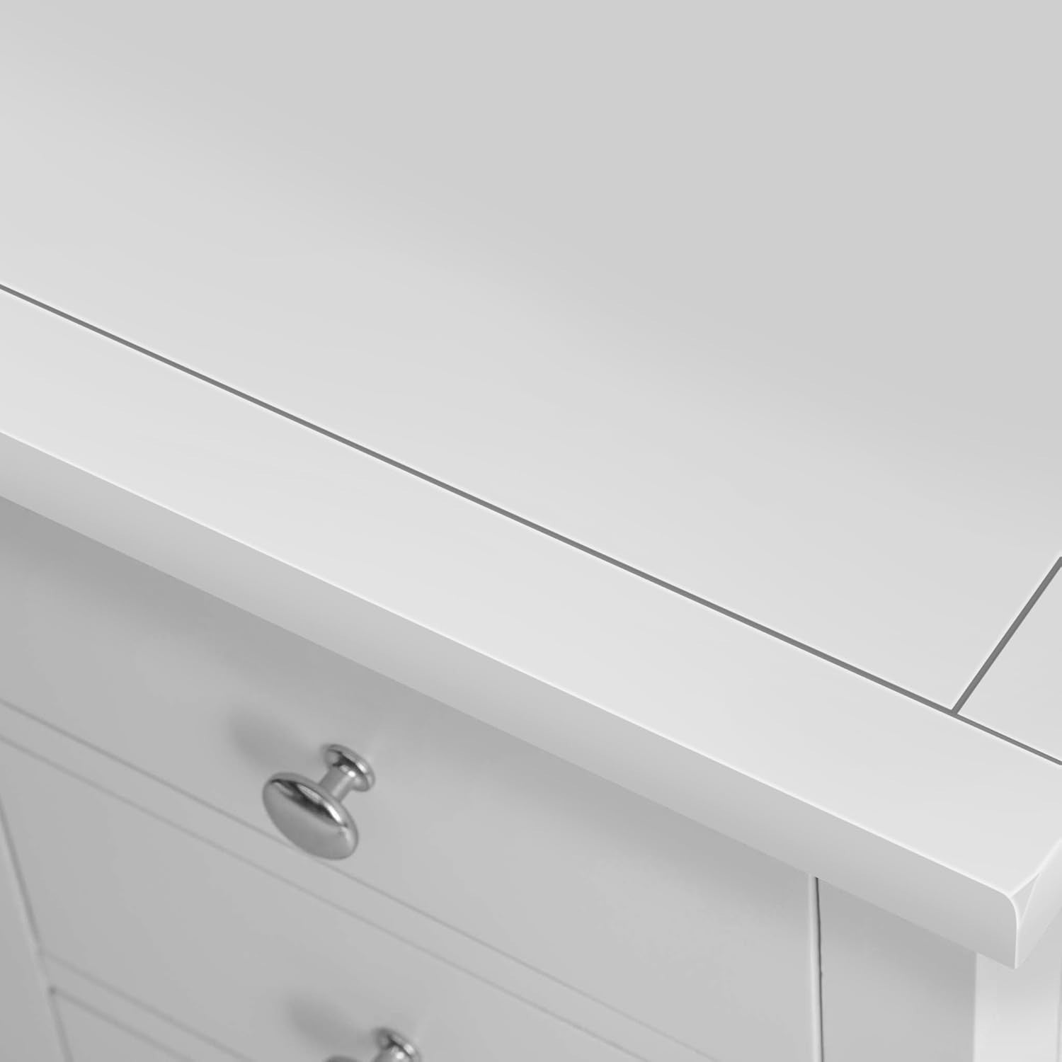 Dove Grey Solid Wood 3 Drawer Bedside Table Fully Assembled 42x32x56cm