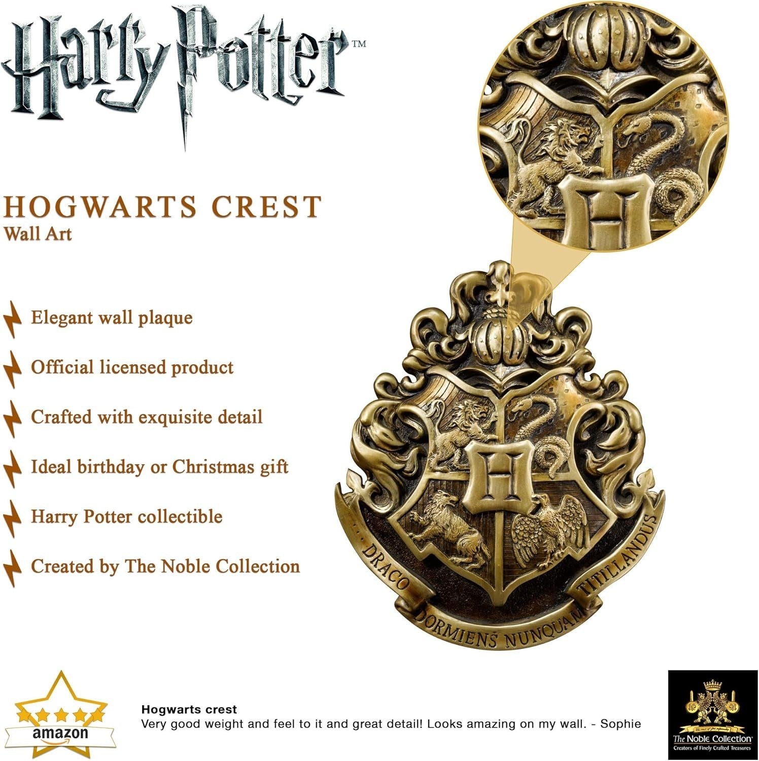 Wizard School Crest Wall Plaque Resin Fantasy Movie Decor Gift