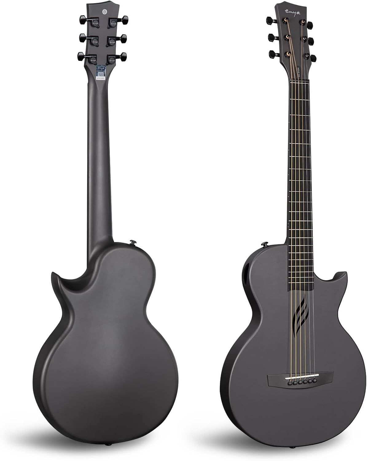 Carbon Fiber Travel Acoustic Guitar 1/2 Size w/ Case Bundle