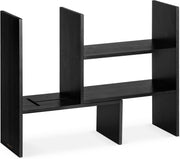 Adjustable Bamboo Desk Organiser Shelf Unit 2-Tier Office Kitchen