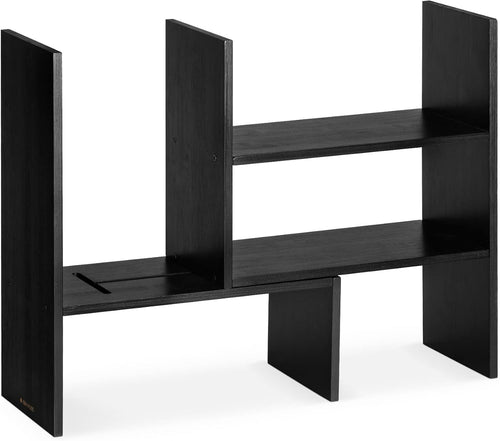 Adjustable Bamboo Desk Organiser Shelf Unit 2-Tier Office Kitchen