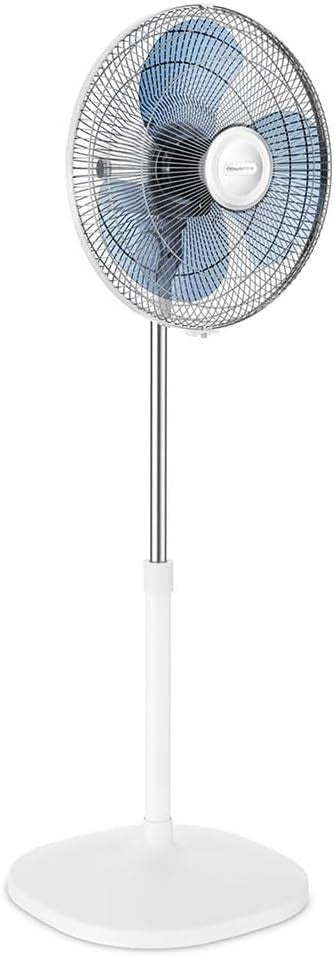 Quiet 3-Speed Standing Fan with Remote – Adjustable Height & Oscillation White