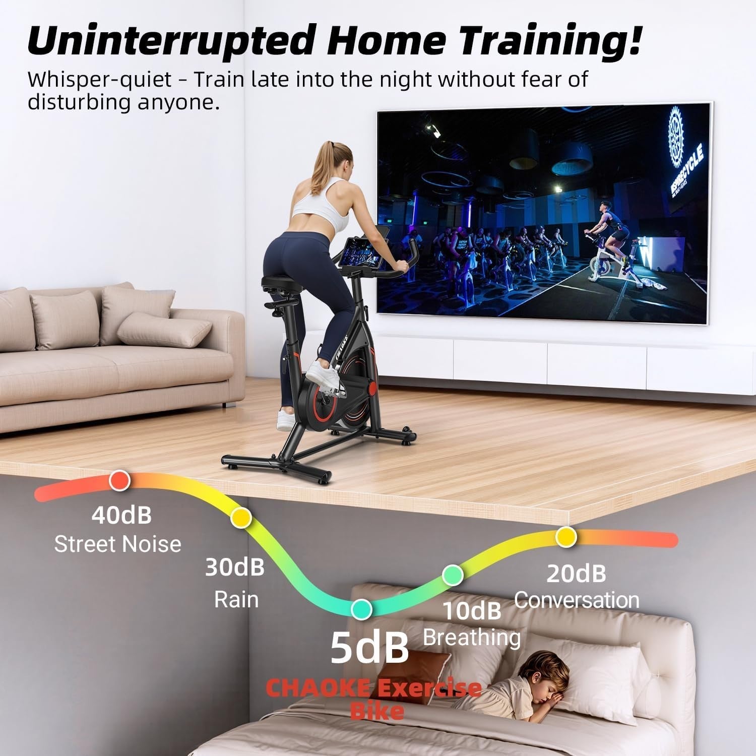 Quiet Magnetic Exercise Bike w/ LCD, APP Sync, Tablet Holder & 360lb Capacity