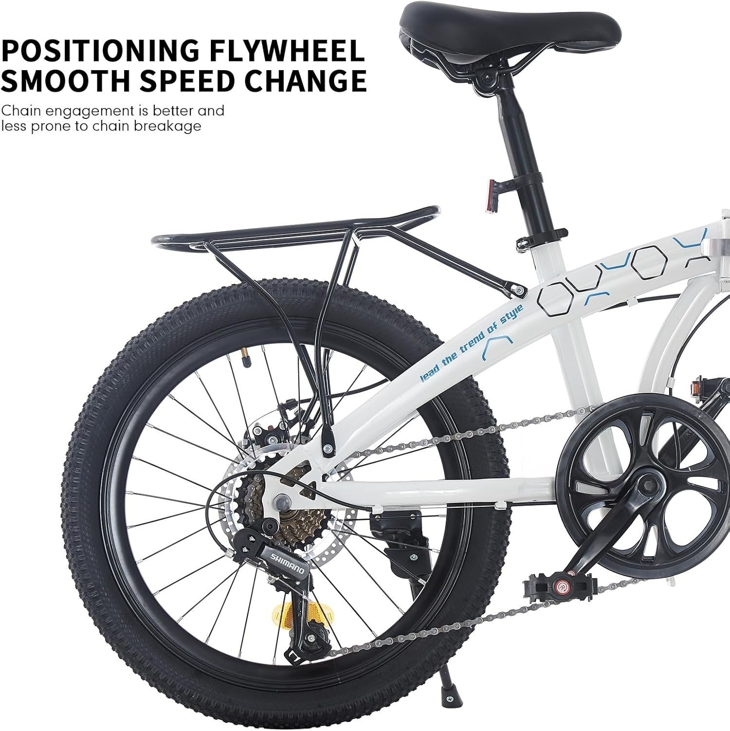 20" Folding Lightweight Bike 7-Speed Shimano Disc Brakes Commuter Bicycle