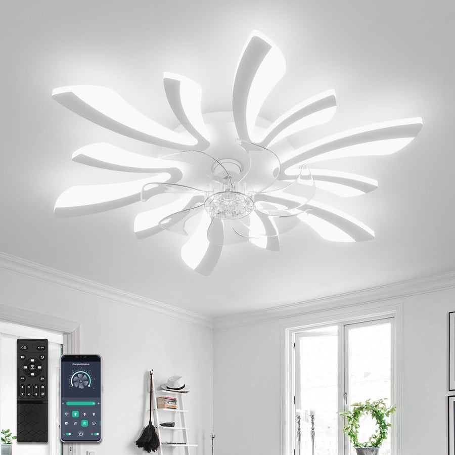 30.7"" Ceiling Fan with Lights, 6 Speeds, Dimmable, Remote & LED