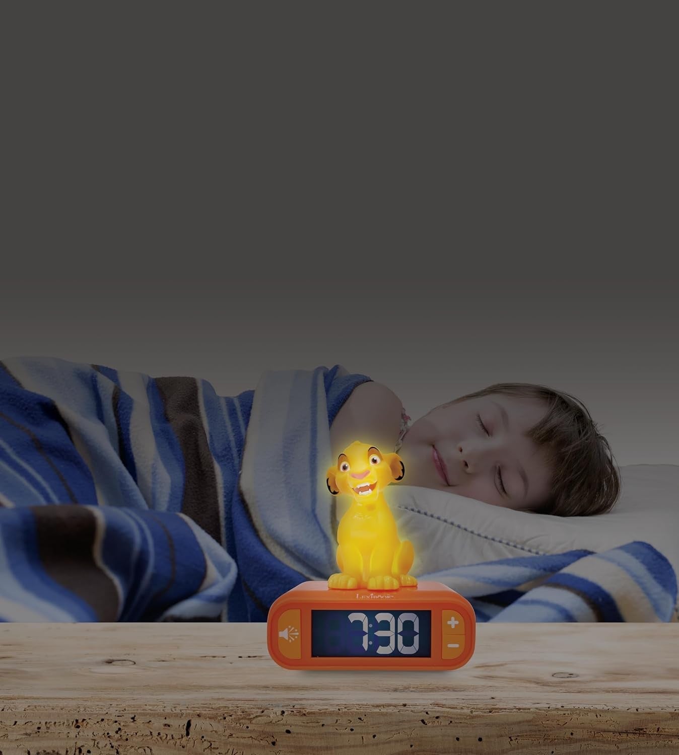 Kids Lion Alarm Clock Night Light Snooze Easy Read Bedside