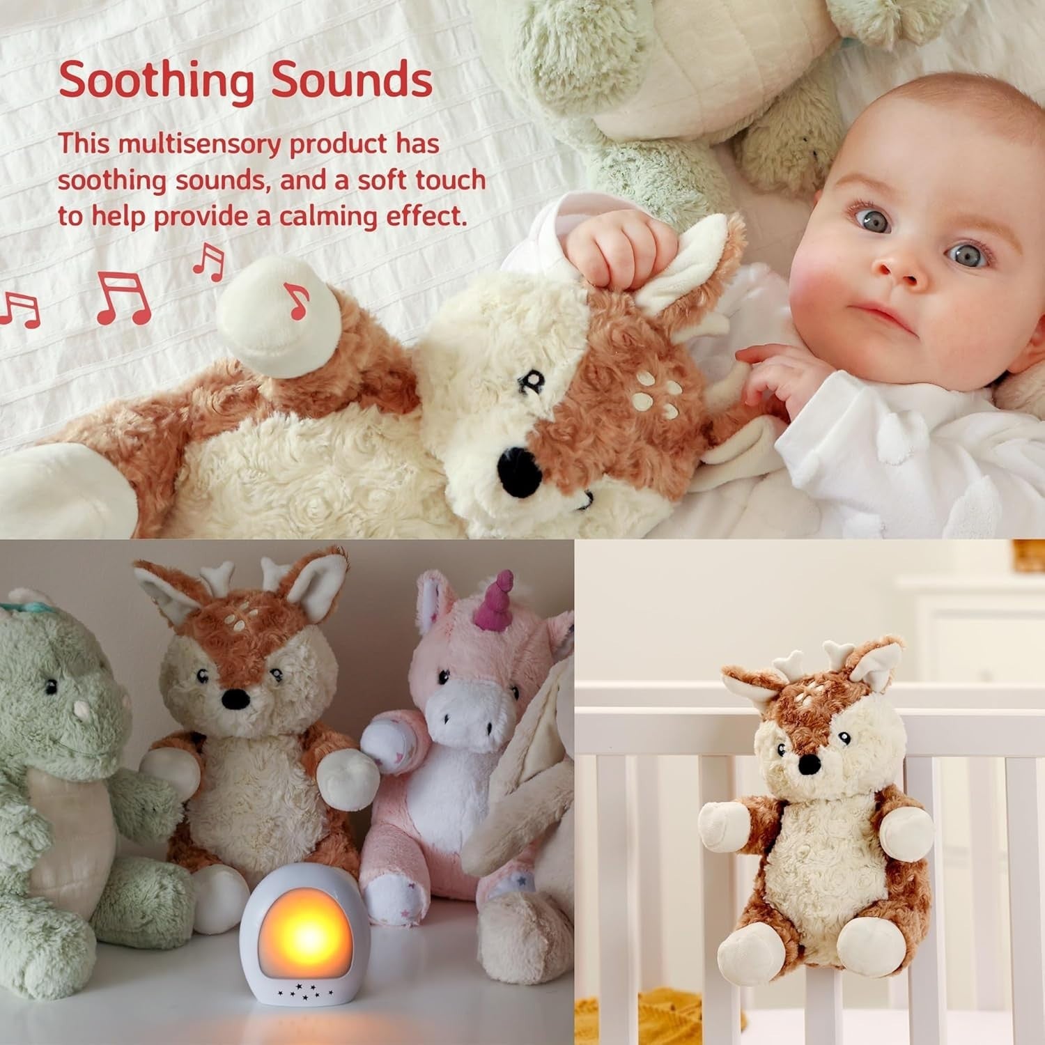 Finley Fawn Plush Night Light White Noise Baby Sleep Aid Toy