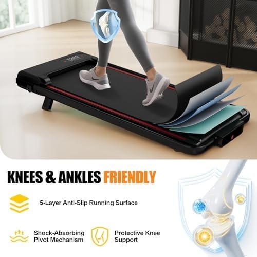 Compact Foldable Walking Treadmill 7% Incline 2.5HP LED Home Gym