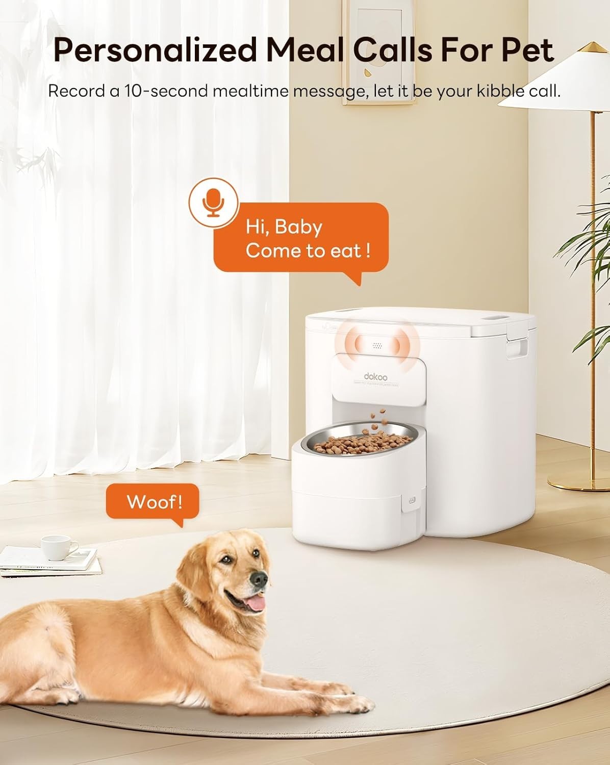 15L Automatic Dog Feeder Vacuum Sealed Food Dispenser 6 Meal Timer