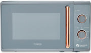 Grey & Rose Gold 20L Manual Microwave 800W 5 Power Levels 35 Min Timer