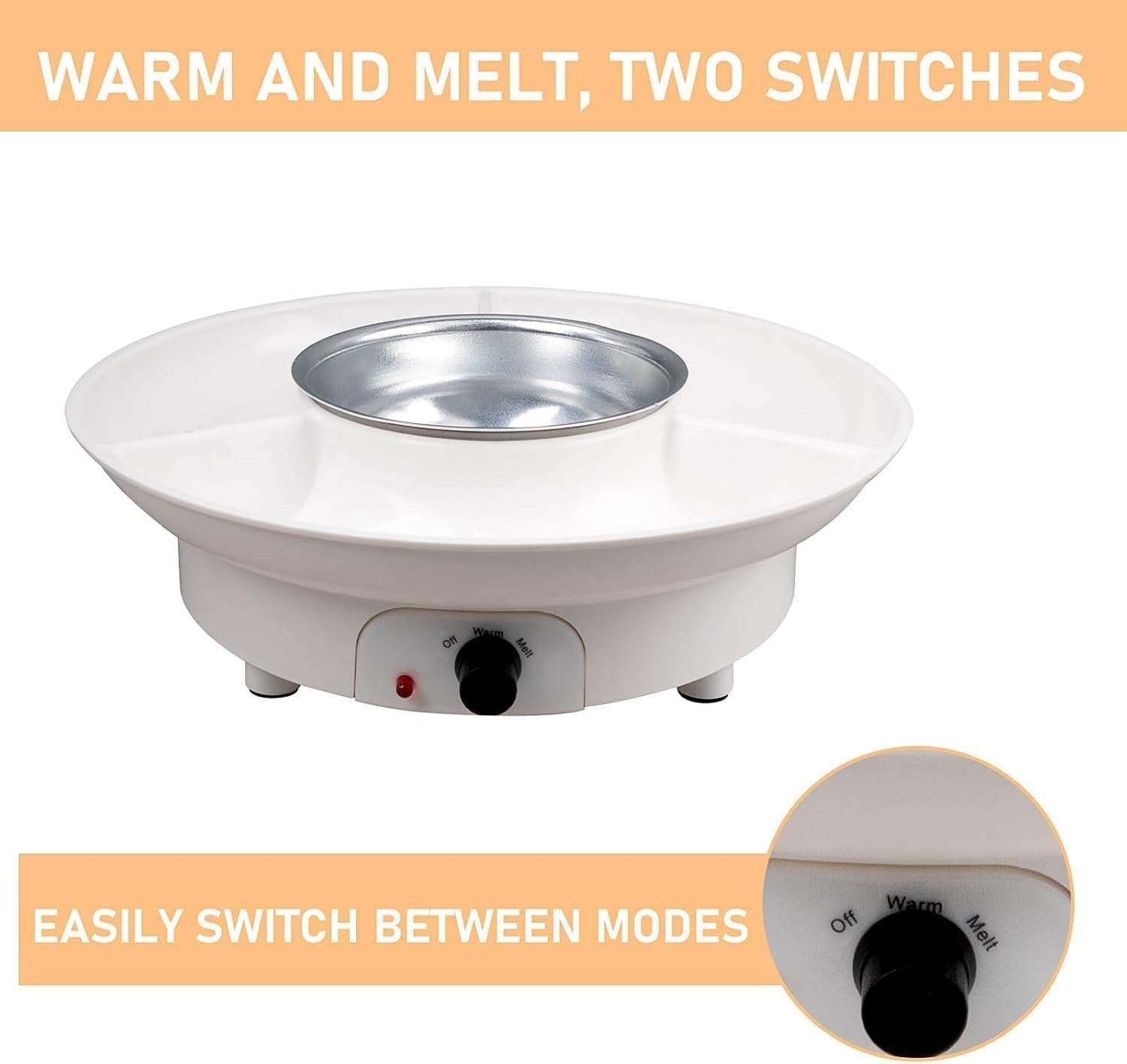 Electric Chocolate Fondue Pot Set Melting Maker 9oz Bowl White