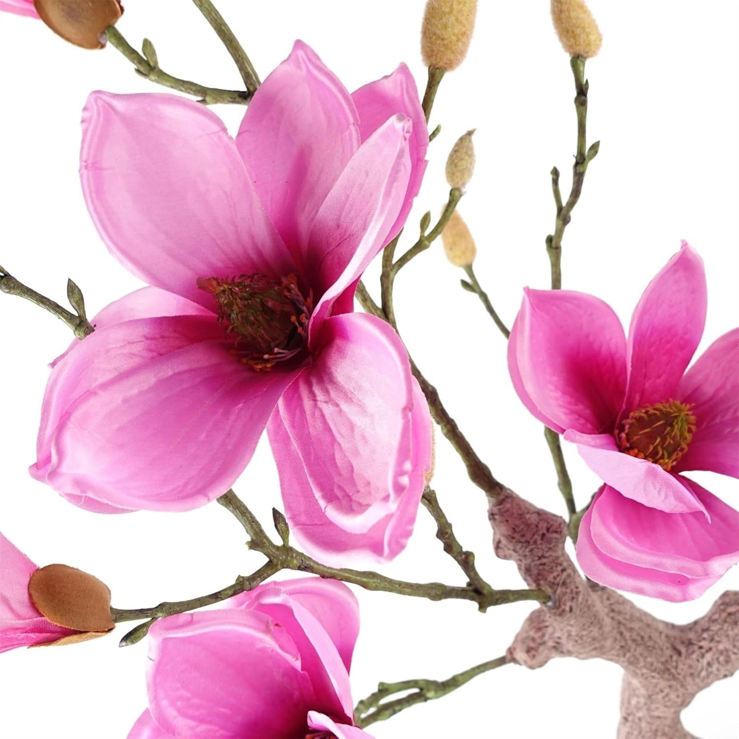 80cm Artificial Pink Magnolia Blossom Tree Floral Plant in Pot Home Decoration