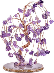 Amethyst Gemstone Money Tree Crystal Healing Decor Willow Style Gift Ornament