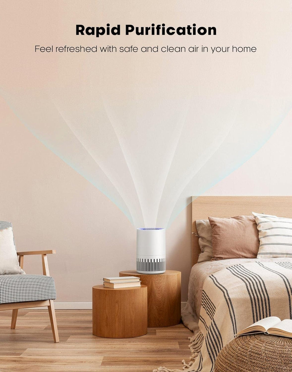 Compact HEPA Air Cleaner Quiet Sleep Mode 4 Speed Pet Allergy Relief