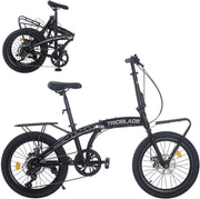 20” Folding Bike 7-Speed with Carrier Lightweight Aluminum Frame Adults