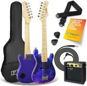 Kids 1/4 Size Electric Guitar Starter Pack Amp Bag Purple Galaxy