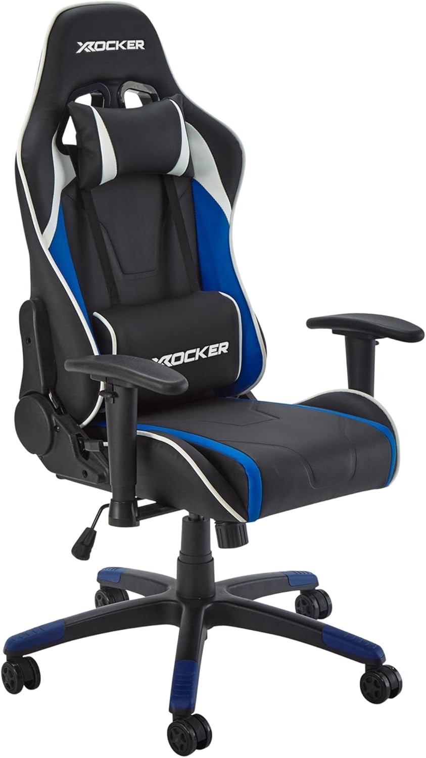 Kids Gaming Chair High Back eSports Faux Leather Blue/Black