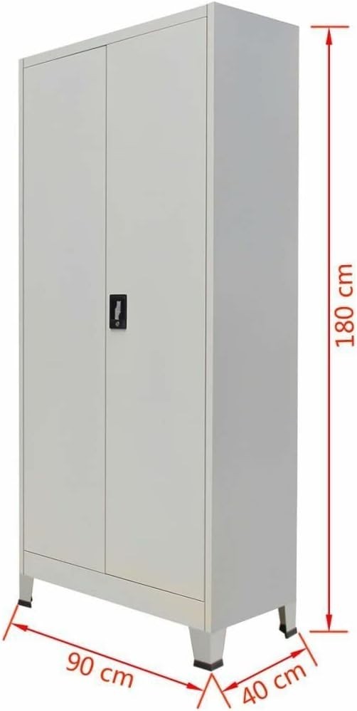 Metal Storage Cabinet with Lock, Adjustable Shelves, Garage Office Cupboard