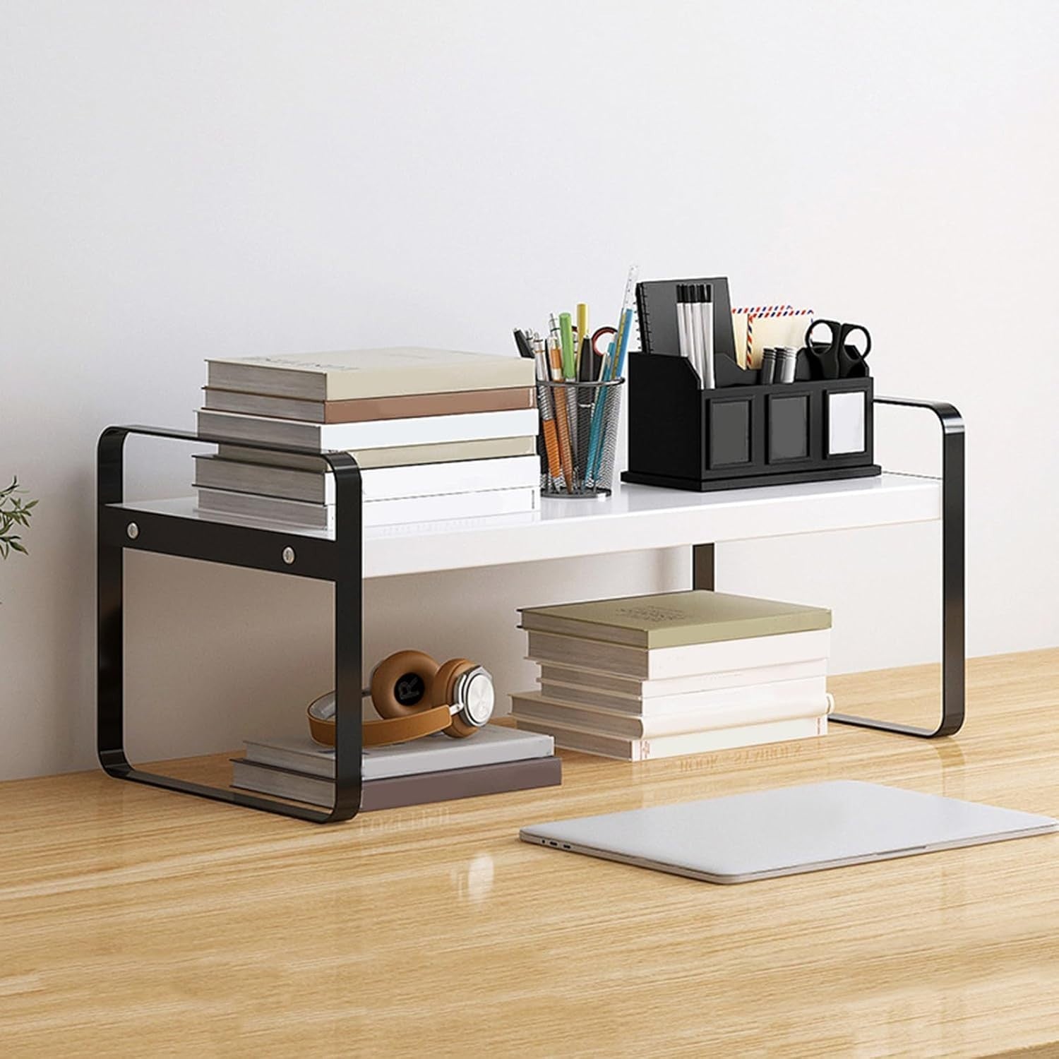 Stackable Desktop Organizer Metal Storage for Office & Kitchen