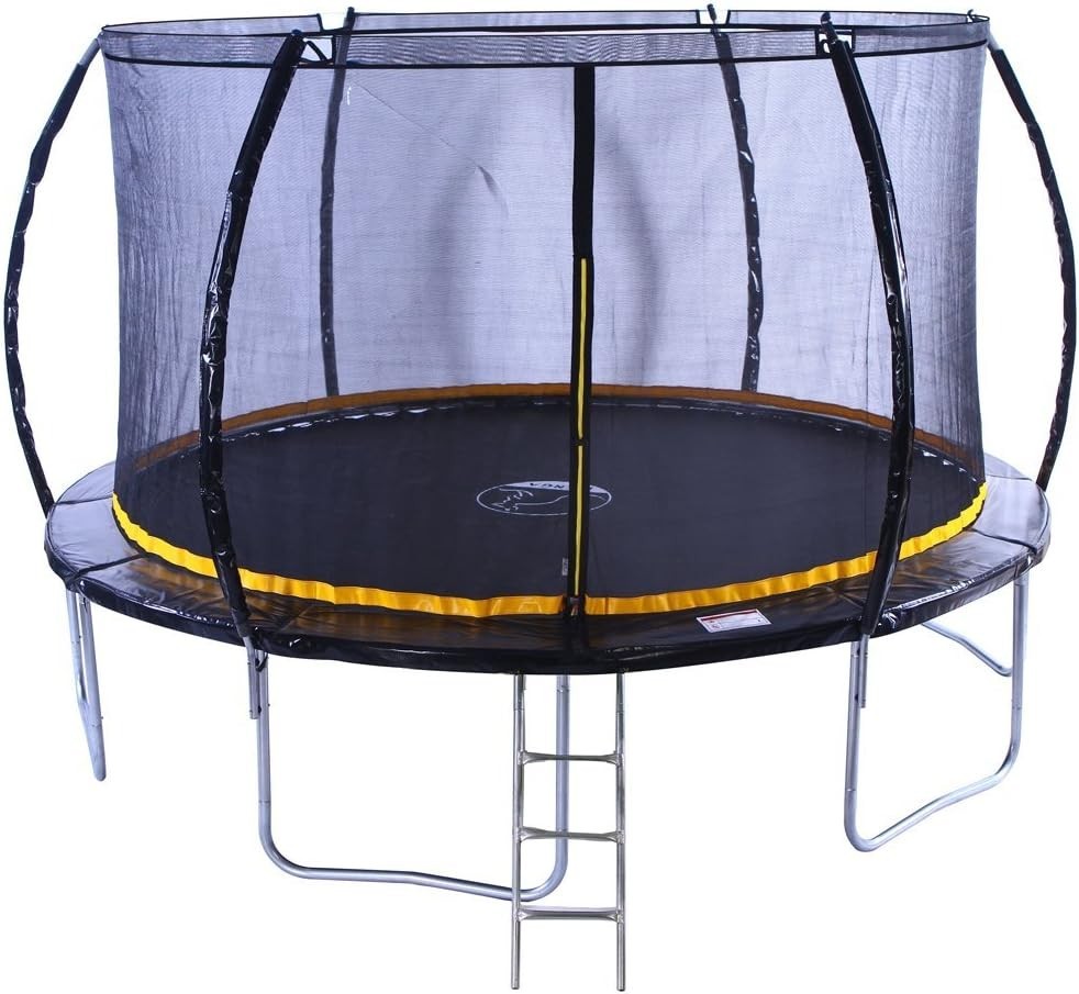 8FT Kids Garden Trampoline w Safety Enclosure Ladder Anchor Kit