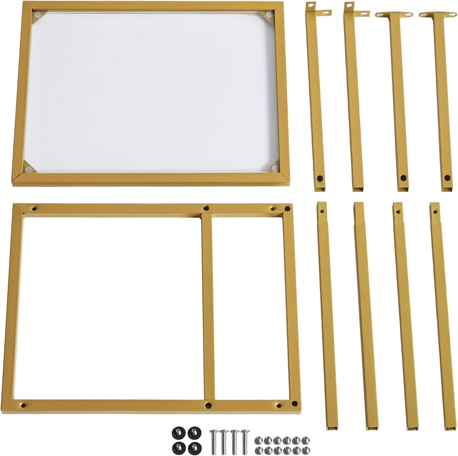 Gold C-Shaped Side Table 30x40x63 cm | Tempered Glass Sofa & Bed Table