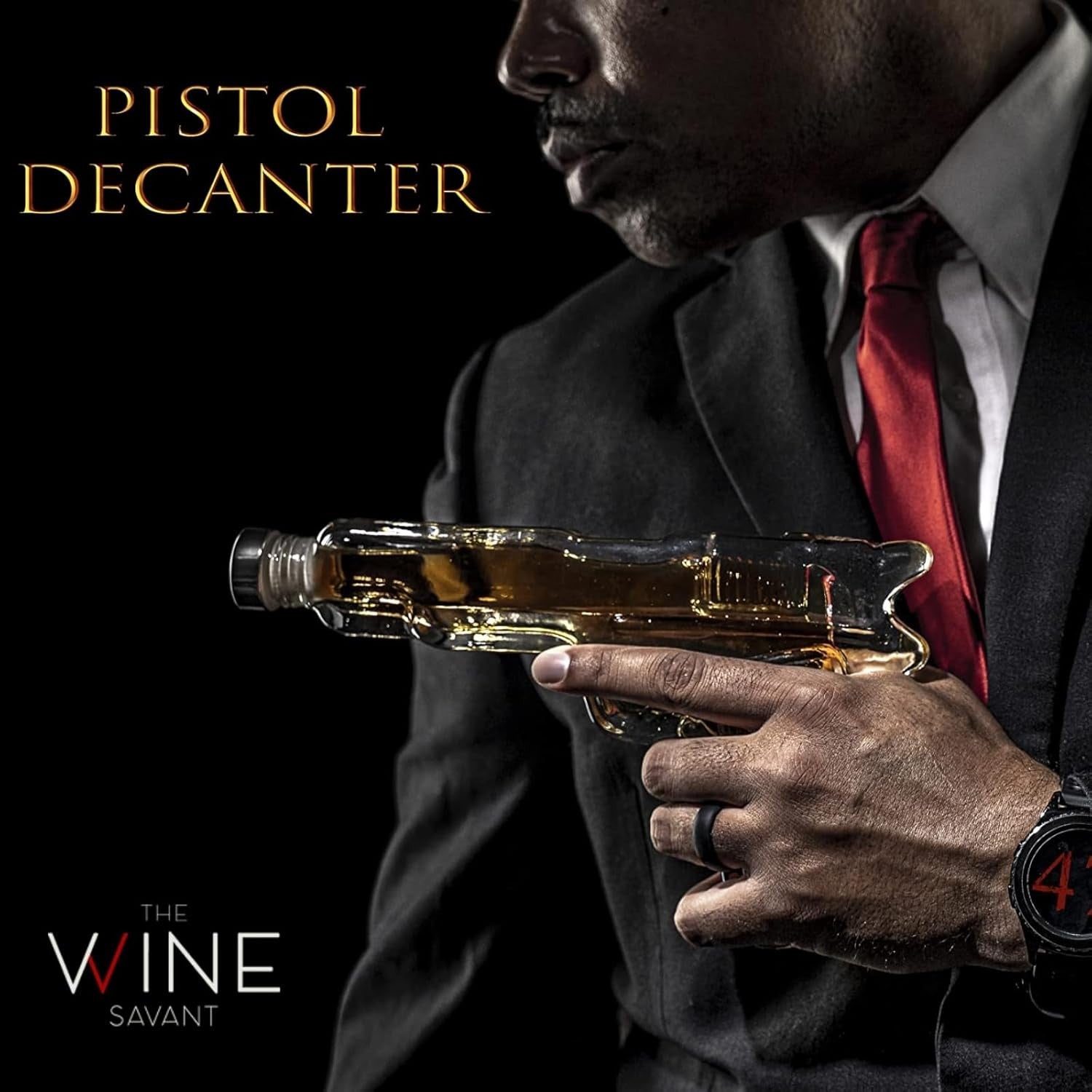 Pistol Whiskey Decanter Set with Bullet Shot Glasses Gun Liquor Dispenser Gift