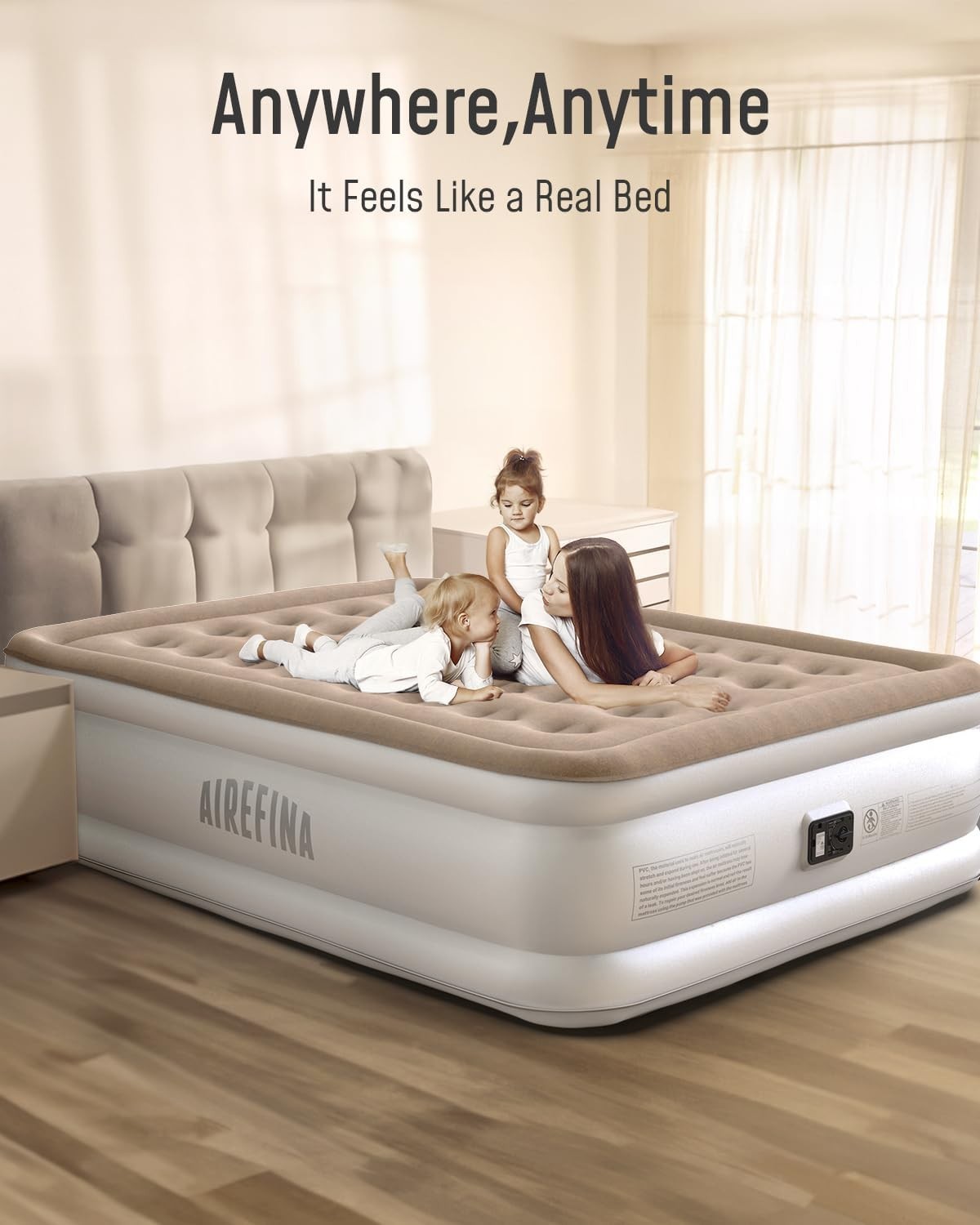 King Air Bed Inflatable Mattress Built-In Electric Pump 40cm High Fast Inflate