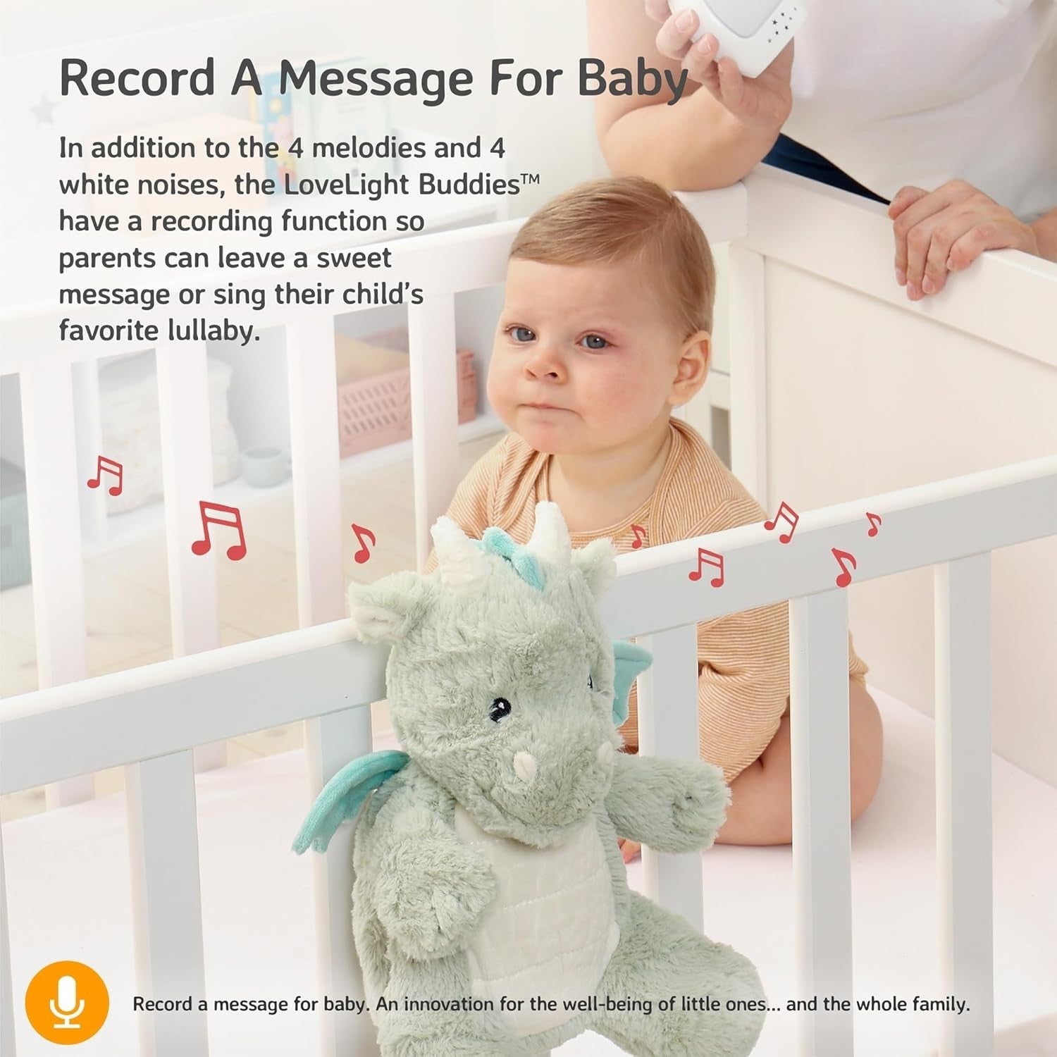 Drake the Dragon Plush Night Light White Noise Baby Sleep Aid
