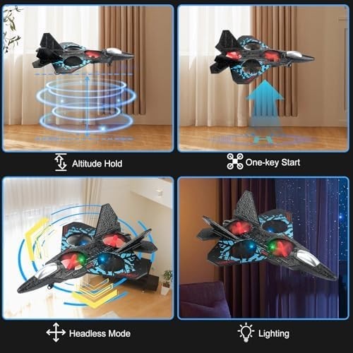 RC Fighter Jet 2025 Dual Control Airplane Toy with Watch & 360° Stunt Roll