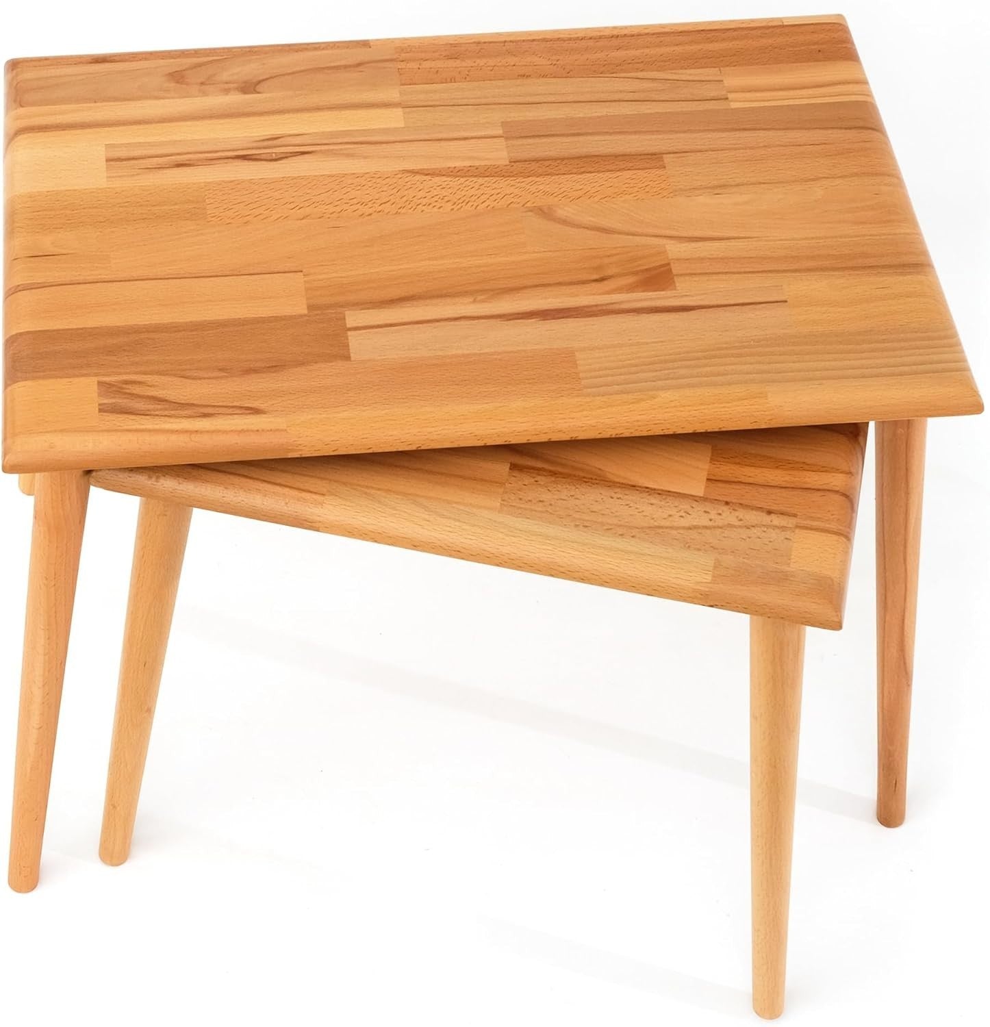 Wood Coffee Table Mid-Century Modern Rectangular Walnut Accent Living Room Desk