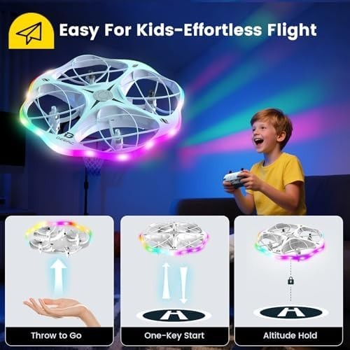 DEERC D13 Kids Mini Drone, LED Lights, Obstacle Avoidance, 21 Min Flight