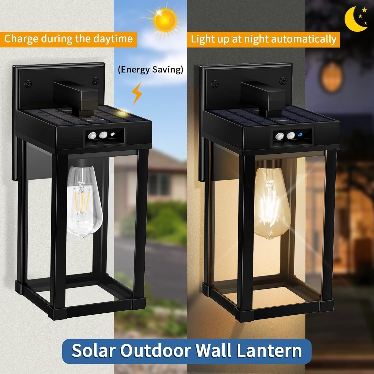 COLBOR Solar Wall Lights 2 Pack Motion Sensor Outdoor Security Lamp IP65