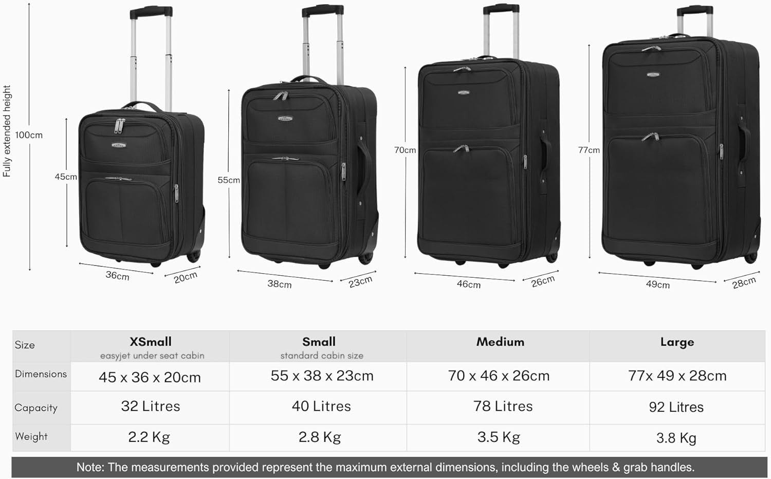 29” Large Expandable Soft Suitcase Lightweight 2 Wheel Check In Luggage 92L