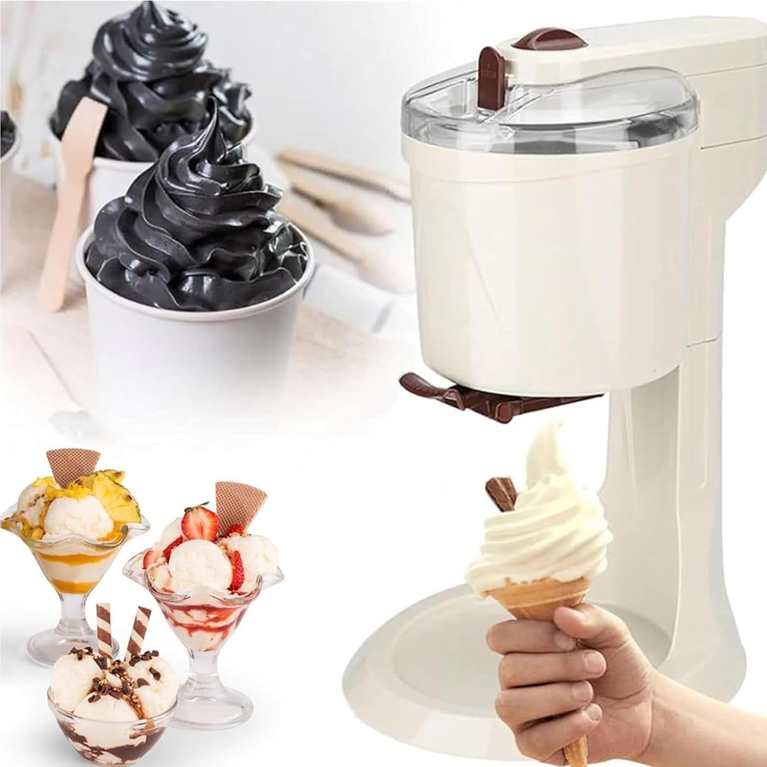Slush Maker Soft Serve Ice Cream Machine 1L Automatic Home Dessert