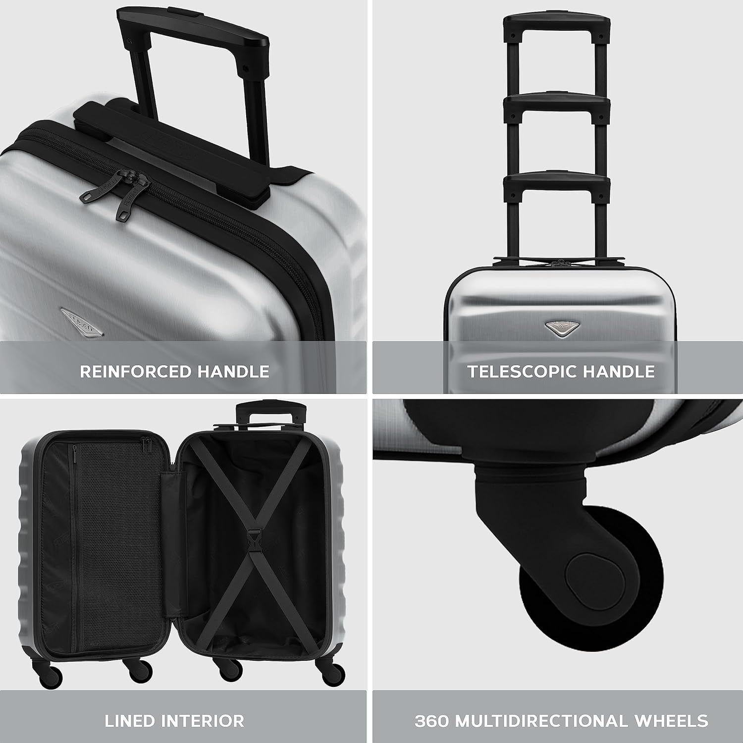 Medium 25” ABS Check In Suitcase Lightweight 4 Wheel Spinner