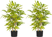Set of 2 Artificial Bamboo Plants 60cm Fake Indoor Outdoor Decorative Trees