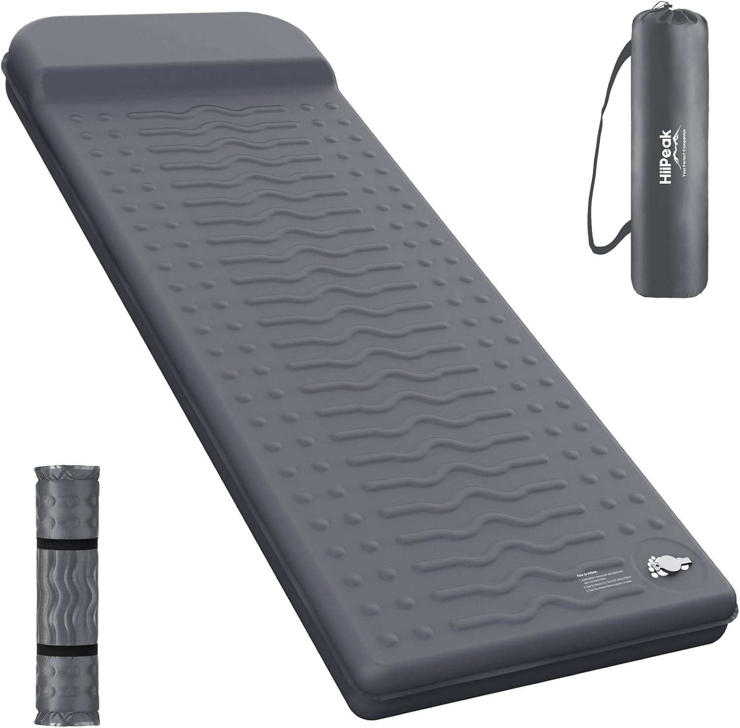 Memory Foam Sleeping Pad 195x70.5x7.6cm Inflatable Camping Mat
