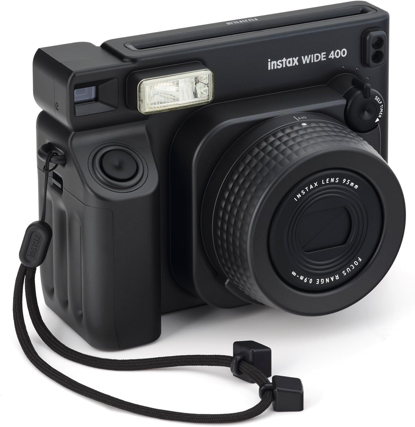 Wide Format Instant Camera Auto Exposure Flash Timer Black Camera