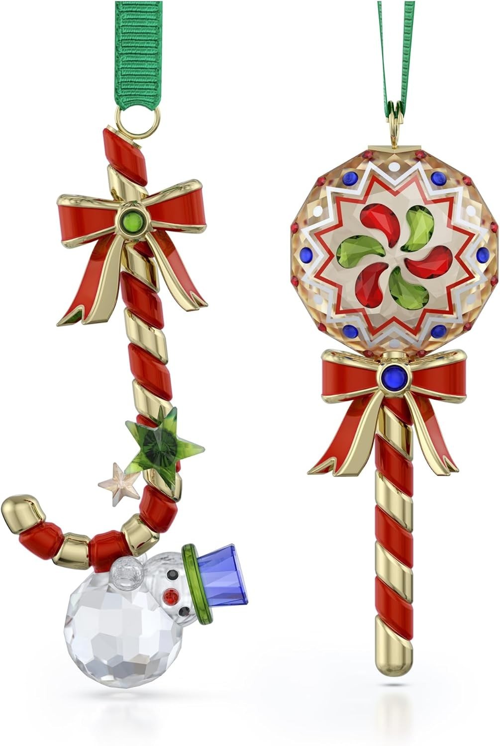 Crystal Candy Cane Ornament • Festive Red & Green Detail • Luxury Decor