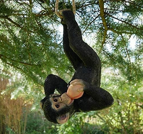 Hanging Climbing Monkey Garden Ornament Resin Statue Outdoor Tree Decor 70cm