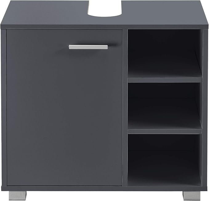 Dark Grey Bathroom Sink Cabinet 56x60x31cm Modern Vanity Storage Unit